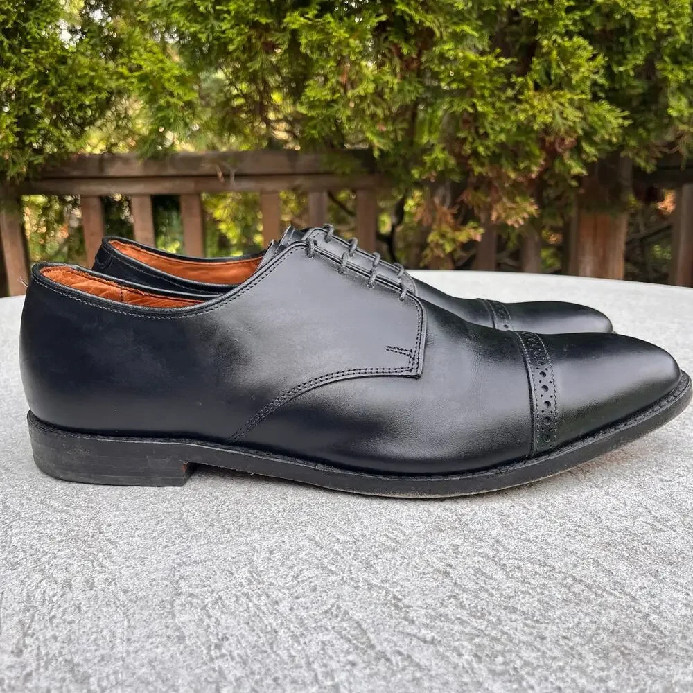 Allen Edmonds Boulevard Punched Cap Toe Dress Shoes Black Size 13D